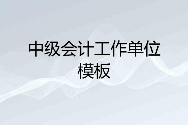 中级会计工作单位模板
