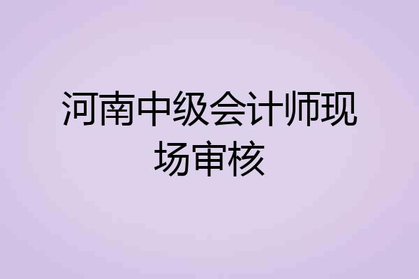 河南中级会计师现场审核