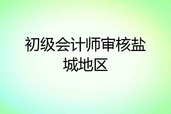 初级会计师审核盐城地区