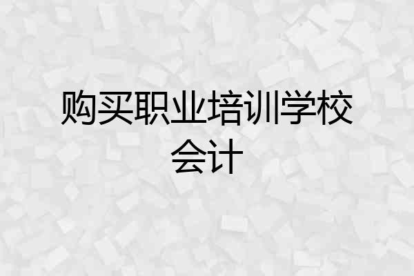 购买职业培训学校会计