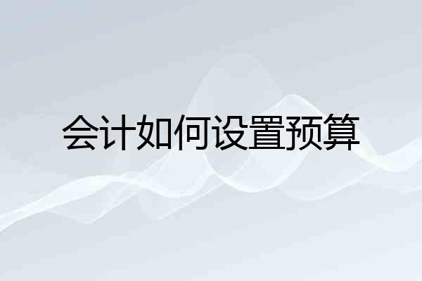 会计如何设置预算