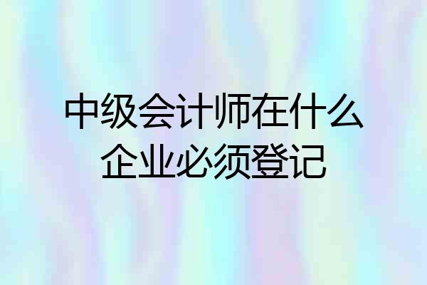 中级会计师在什么企业必须登记
