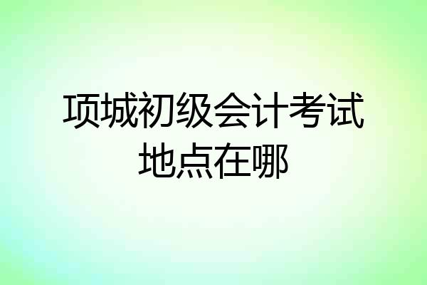 项城初级会计考试地点在哪