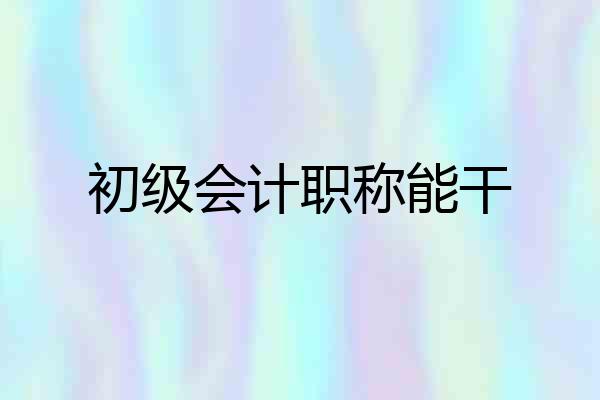 初级会计职称能干