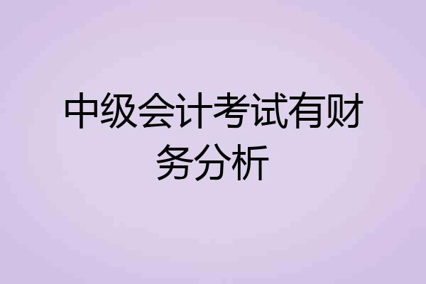 中级会计考试有财务分析