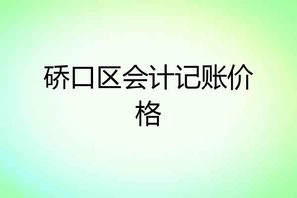 硚口区会计记账价格