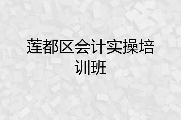 莲都区会计实操培训班