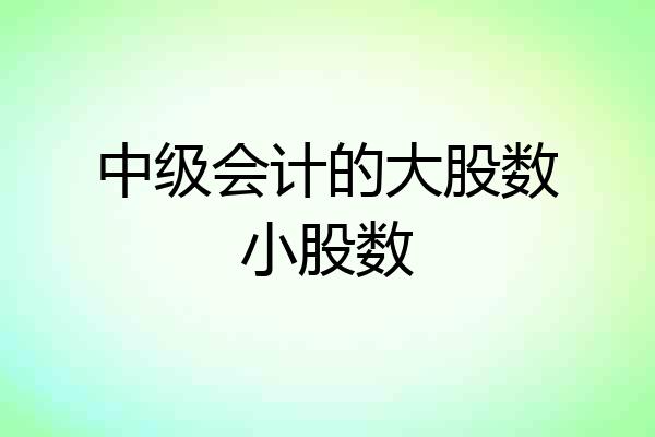 中级会计的大股数小股数