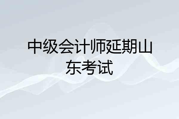 中级会计师延期山东考试