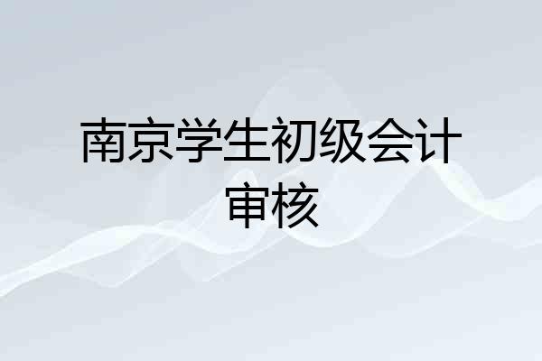 南京学生初级会计审核