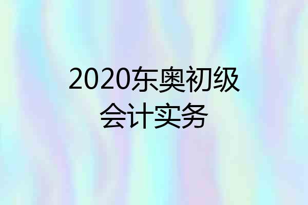 2020东奥初级会计实务