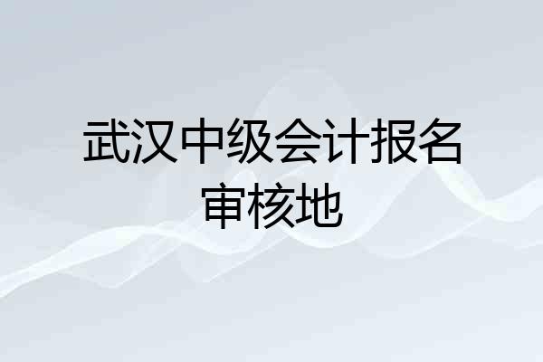 武汉中级会计报名审核地