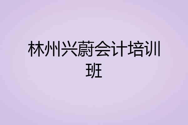 林州兴蔚会计培训班