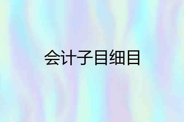 会计子目细目