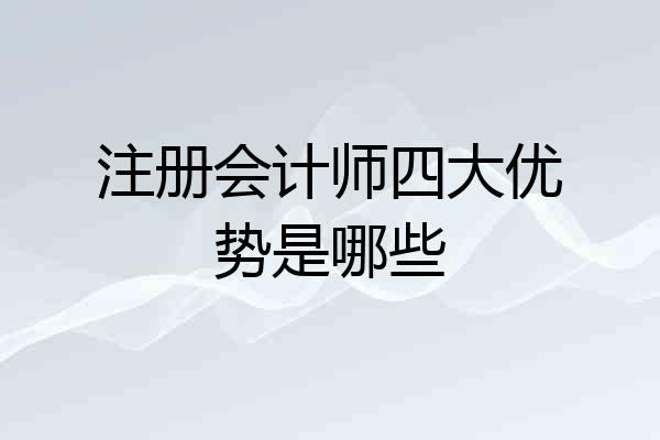 注册会计师四大优势是哪些