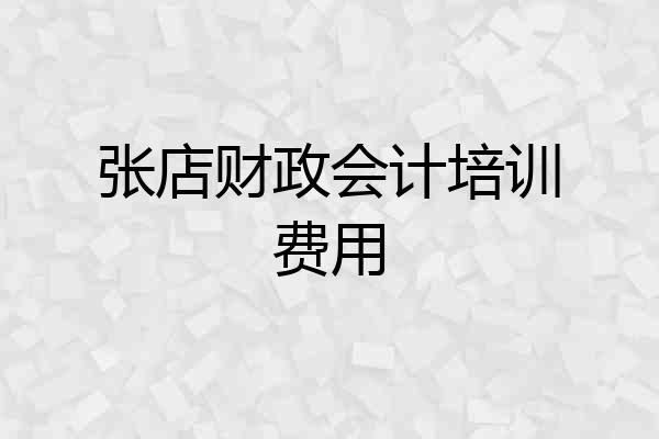 张店财政会计培训费用