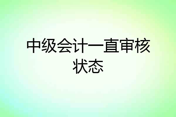 中级会计一直审核状态