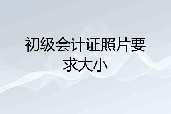 初级会计证照片要求大小