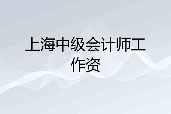 上海中级会计师工作资