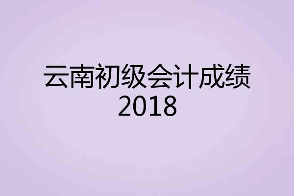 云南初级会计成绩2018