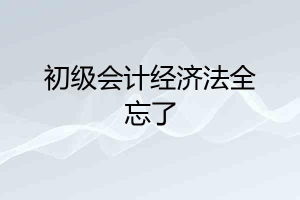 初级会计经济法全忘了