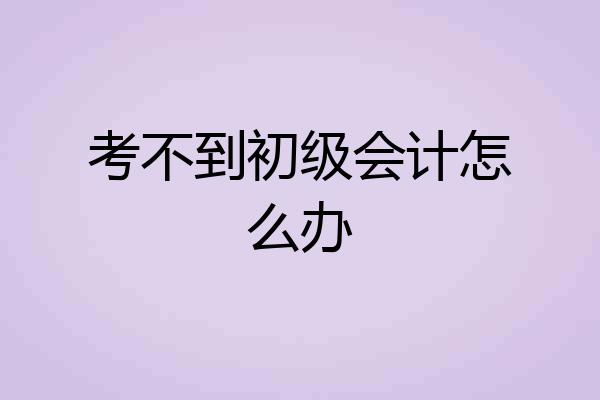 考不到初级会计怎么办