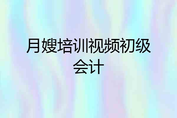 月嫂培训视频初级会计