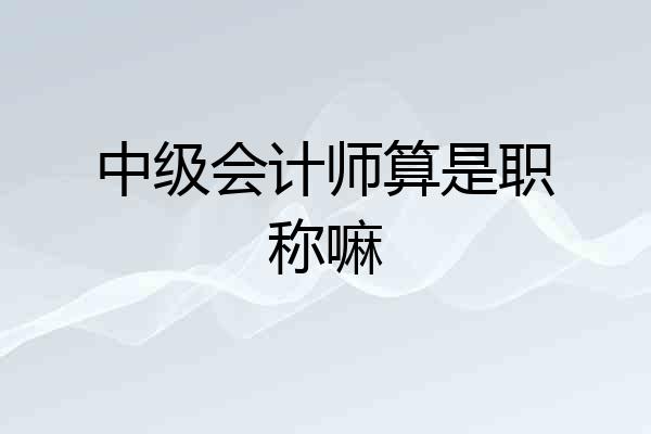 中级会计师算是职称嘛