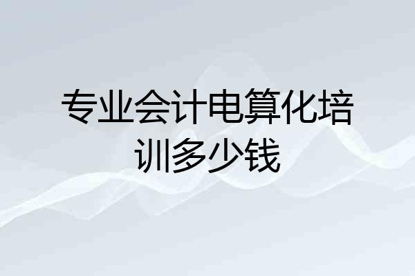 专业会计电算化培训多少钱