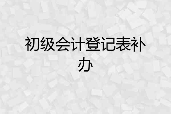 初级会计登记表补办