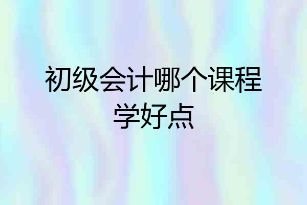 初级会计哪个课程学好点