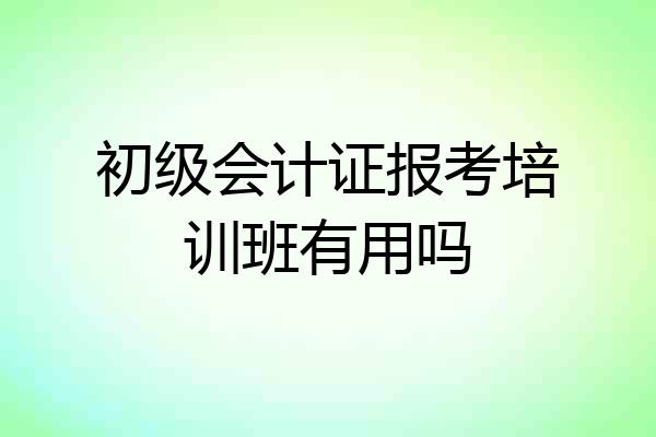 初级会计证报考培训班有用吗