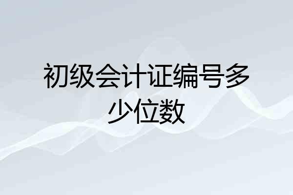 初级会计证编号多少位数