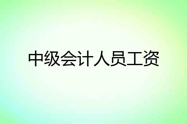 中级会计人员工资