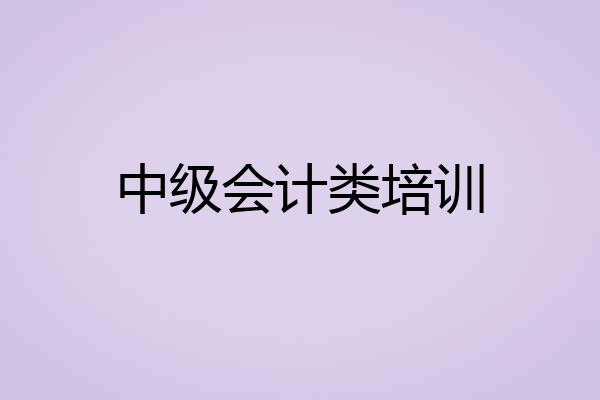中级会计类培训