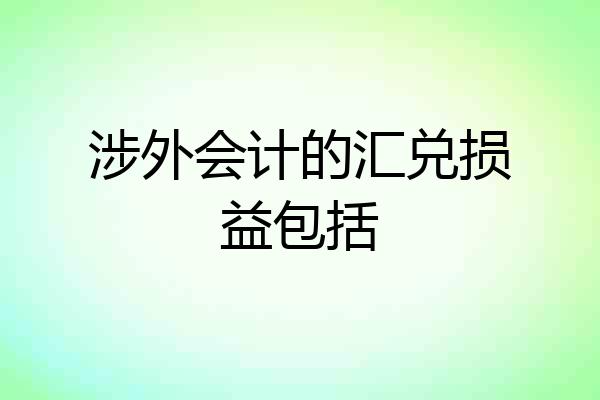 涉外会计的汇兑损益包括