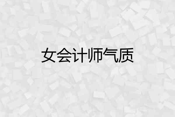 女会计师气质