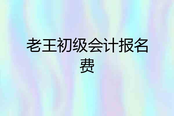 老王初级会计报名费
