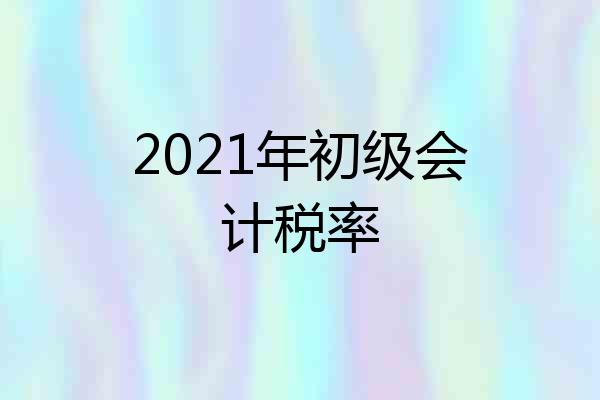 2021年初级会计税率