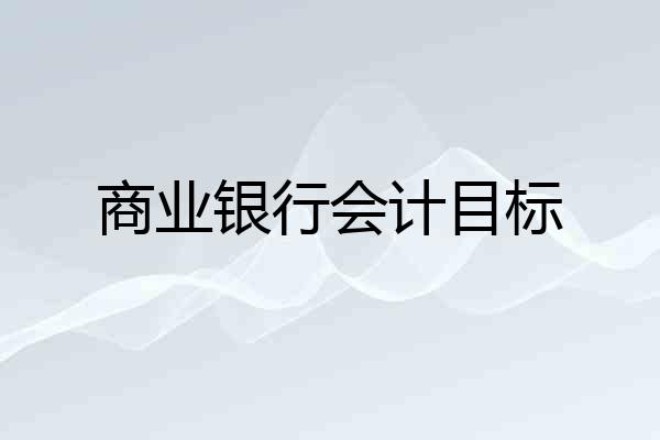 商业银行会计目标