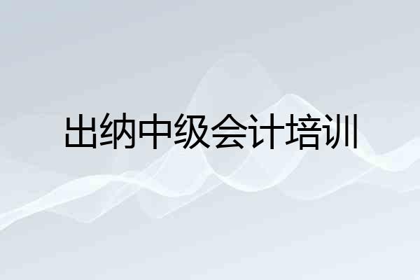 出纳中级会计培训
