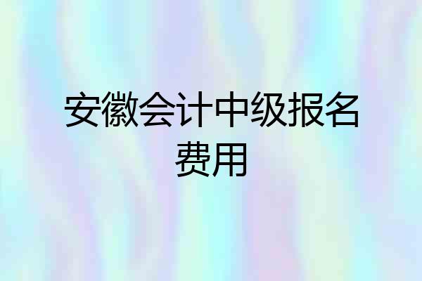 安徽会计中级报名费用