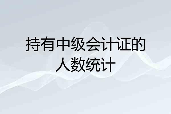 持有中级会计证的人数统计