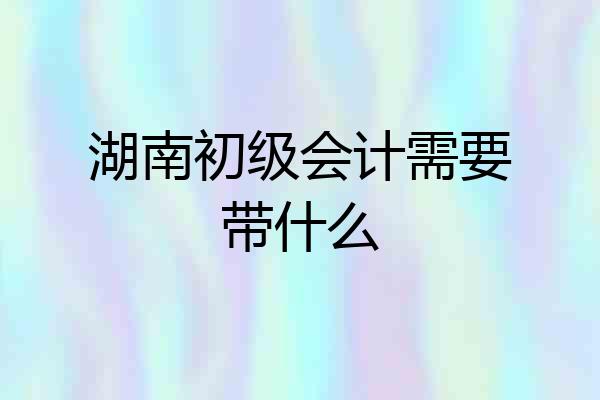 湖南初级会计需要带什么