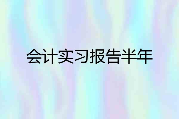 会计实习报告半年