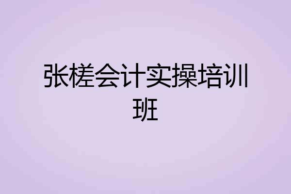 张槎会计实操培训班