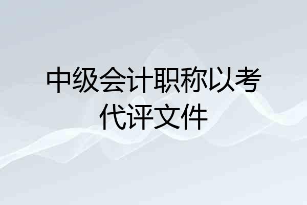 中级会计职称以考代评文件