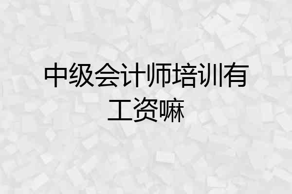 中级会计师培训有工资嘛