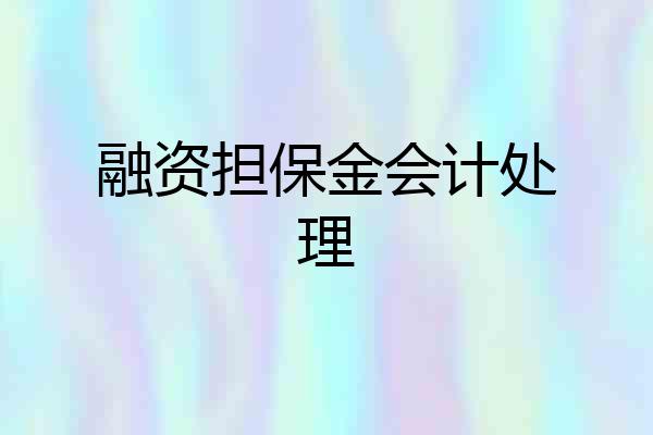 融资担保金会计处理