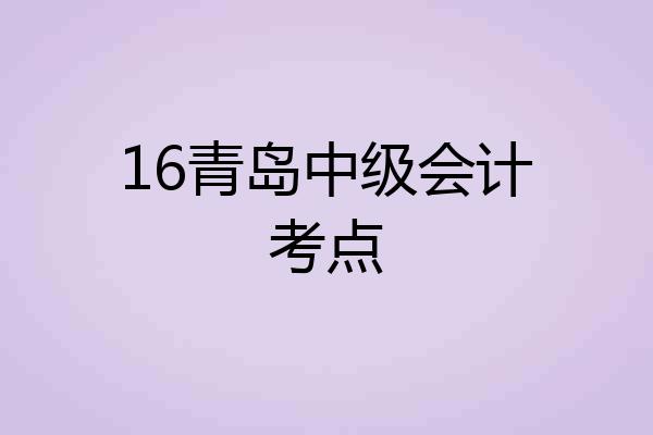 16青岛中级会计考点